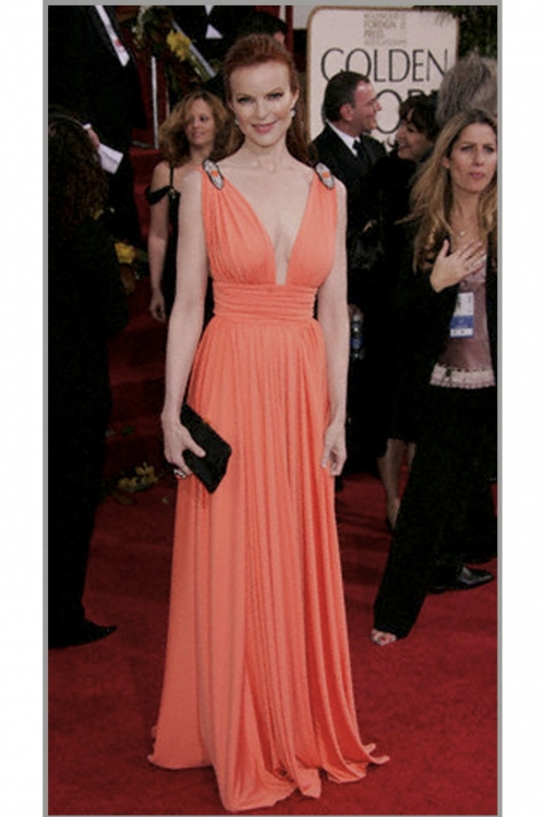 Straps V-neck Floor Length Chiffon Celebrity Dress (BS5801)