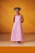 Beaded Halter Strap Satin Flower Girl Dresses (KF0199)