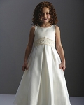 Empire Sleeveless A-Line Satin Flower Girl Dresses (KF0085 )