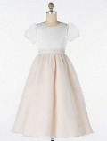 Bubble Sleeve Square Neck Tulle Flower Girl Dresses (KF0343 )