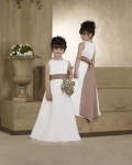 Scoop Neck Floor Length Satin Flower Girl Dresses (KF0240)