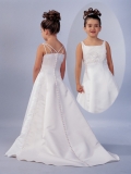 Princess Triple Spaghetti Satin Flower Girl Dresses (KF0237)
