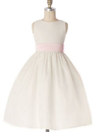 Sleeveless Tank Bodice Organza Flower Girl Dresses (KF0349 )