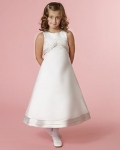 Sleeveless Empire A-line Satin Flower Girl Dresses (KF0071)