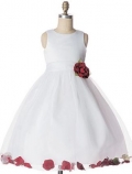 Sleeveless Tank Bodice Satin Flower Girl Dresses (KF0350 )