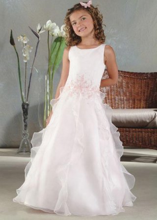 Sleeveless Ruffles Tulle Flower Girl Dresses (KF0009)