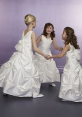 Sleeveless Empire Pick-up Taffeta Flower Girl Dresses (KF0327)