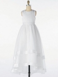 Sleeveless Tank Neck Two-layer Tulle Flower Girl Dresses (KF0346 )