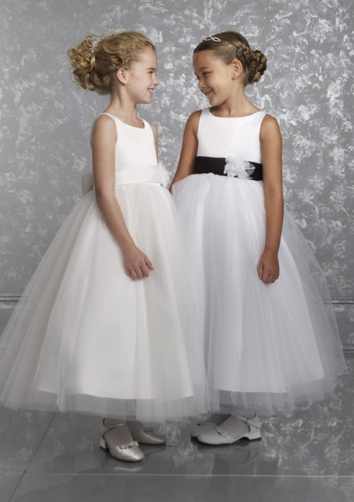 Sleeveless Empire Tulle Flower Girl Dresses (KF0333)