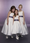 Sleeveless Shirred Satin Flower Girl Dresses (KF0328)