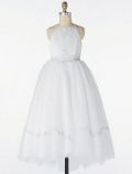 Sleeveless Tank Neckline Tulle Flower Girl Dresses (KF0344 )