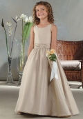 Sleeveless Full Gathered Taffeta Flower Girl Dresses (KF0008)