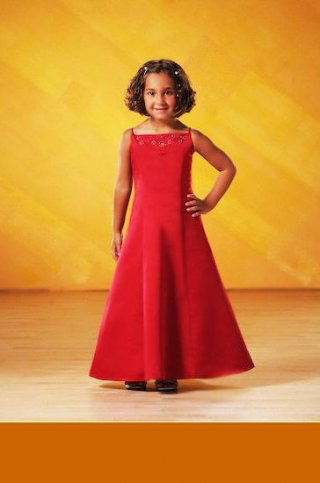 Spaghetti A-Line Satin Flower Girl Dresses (KF0193)