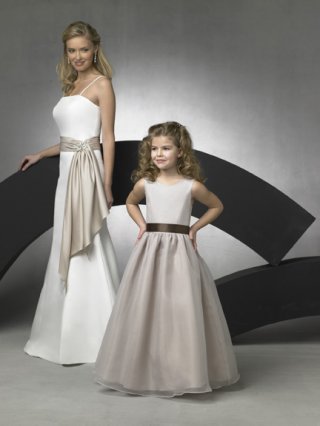 Sleeveless Tank Scoop Neck Organza Flower Girl Dresses (KF0313)