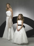 Sleeveless Tank Scoop Neck Organza Flower Girl Dresses (KF0314)