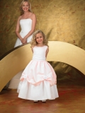 Sleeveless Tank Scoop Neck Satin Flower Girl Dresses (KF0310)
