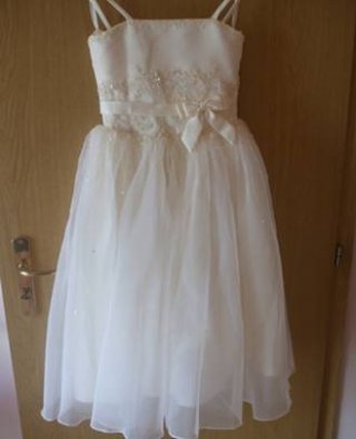 Spaghetti Beaded Bodice Tulle Flower Girl Dresses (KF0357)