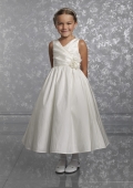 Sleeveless V-neck A-line Taffeta Flower Girl Dresses (KF0335)