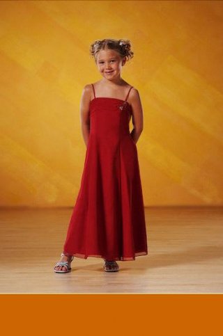 Spaghetti A-line Chiffon Flower Girl Dresses (KF0204)