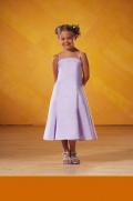 Strapless Tea Length A-line Satin Flower Girl Dresses (KF0202)