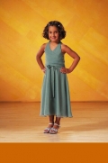 V-neck Halter Chiffon Flower Girl Dresses (KF0195)