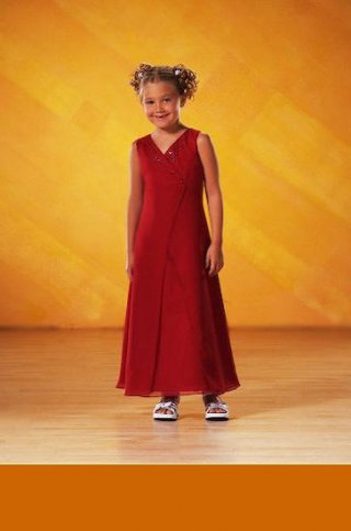 V-neck Wrap-styled Chiffon Flower Girl Dresses (KF0197)