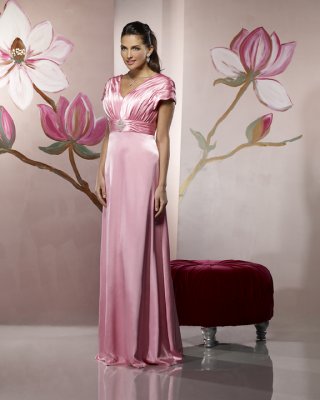 Cap Sleeves V-neck Empire Mother Dresses (KMD0033)