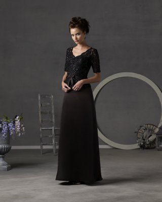 Short Sleeve V-neck A-line Sweetheart Mother Dresses (KMD0017)