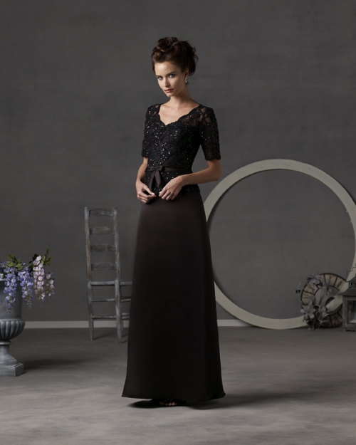 Short Sleeve V-neck A-line Sweetheart Mother Dresses (KMD0017)