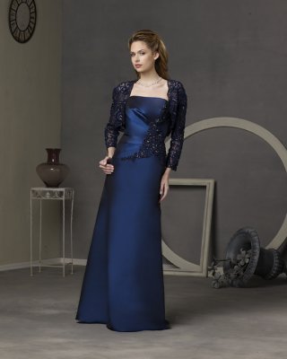 Strapless Three Quarter Sleeves A-line Mother Dresses (KMD0018)