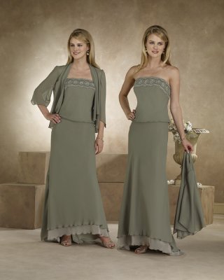 Strapless Tiered Hemline A-line Mother Dresses (KMD0023)
