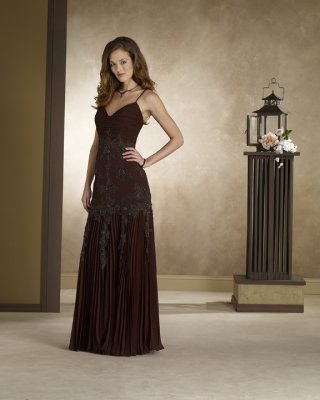 Spaghetti V-neck Sheath Mother Dresses (KMD0024)