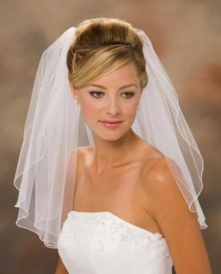 One Layer Shoulder Length Elegant Wedding Veil (ZV1201)