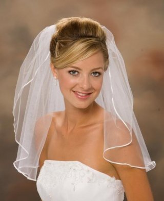 One Layer Shoulder Length Elegant Wedding Veil (ZV1202)