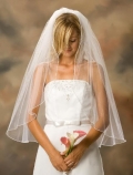 One Layer Fingertip Length Simple Elegant Wedding Veil (ZV1803)