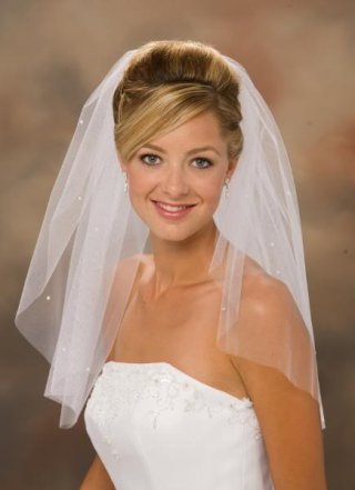 One Layer Shoulder Length Elegant Wedding Veil (ZV1205)