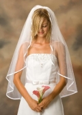 One Layer Fingertip Length Simple Elegant Wedding Veil (ZV1804)