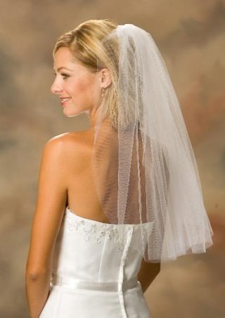 One Layer Elbow Length Simple Elegant Wedding Veil (ZV1404)