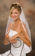 One Layer Waist Length Simple Elegant Wedding Veil (ZV1601)