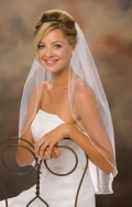 One Layer Waist Length Simple Elegant Wedding Veil (ZV1605)