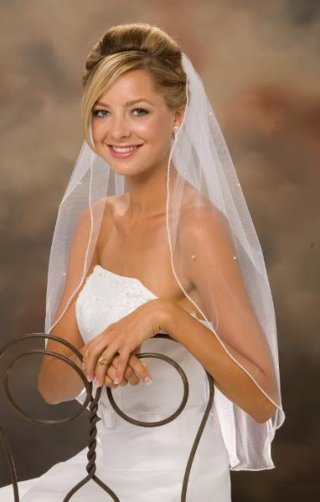 One Layer Waist Length Simple Elegant Wedding Veil (ZV1605)