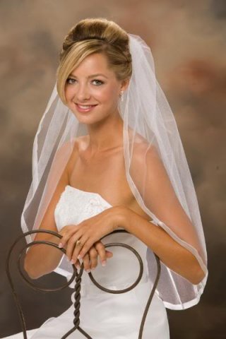 One Layer Waist Length Simple Elegant Wedding Veil (ZV1607)