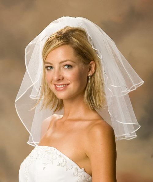 Two Layer Shoulder Length Simple Elegant Wedding Veil (ZV1301)