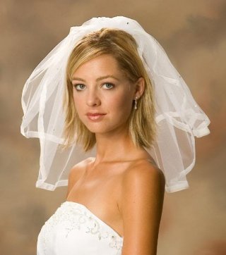 Two Layer Shoulder Length Simple Elegant Wedding Veil (ZV1302)