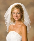 Two Layer Shoulder Length Simple Elegant Wedding Veil (ZV1303)