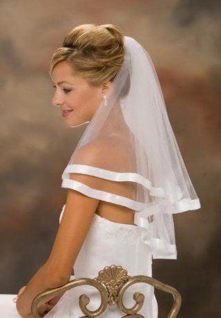 Two Layer Elbow Length Simple Elegant Wedding Veil (ZV1503)