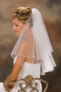 Two Layer Elbow Length Simple Elegant Wedding Veil (ZV1504)