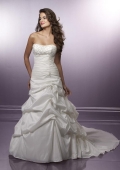 A-Line/Princess Strapless Embroidery Taffeta wedding dress