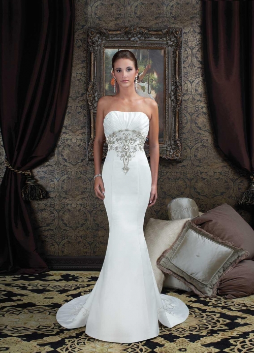 Strapless Beaded Embroidery Mermaid Wedding Dress