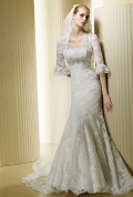 Square lace Mermaid wedding dress For Brides